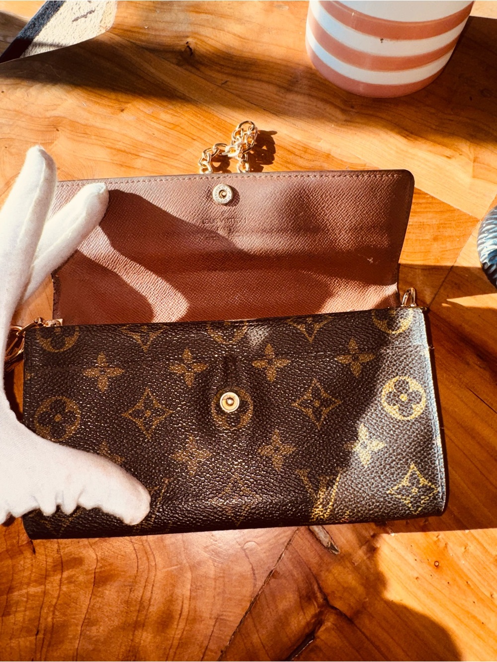 Louis Vuitton vintage Sarah monogram long wallet converted Crossbody 1999 - Picture 6 of 15